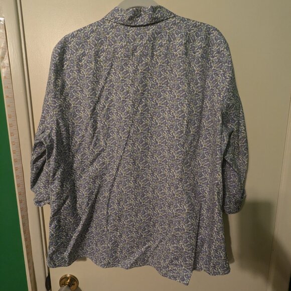 Lands End 3/4 sleeve no-iron floral blouse size 18 - Picture 3 of 6
